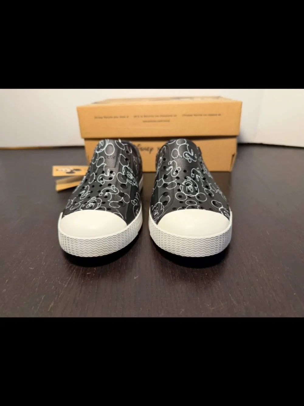 Native Jefferson Print Shoes Black/White/Mickey Doodle Little Kids/Toddler C11